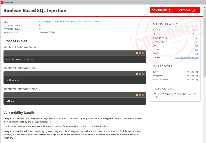 Netsparker Standard Boolen-Based-SQL-Injection-sm
