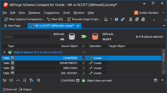 Devart oracle-schema-compare