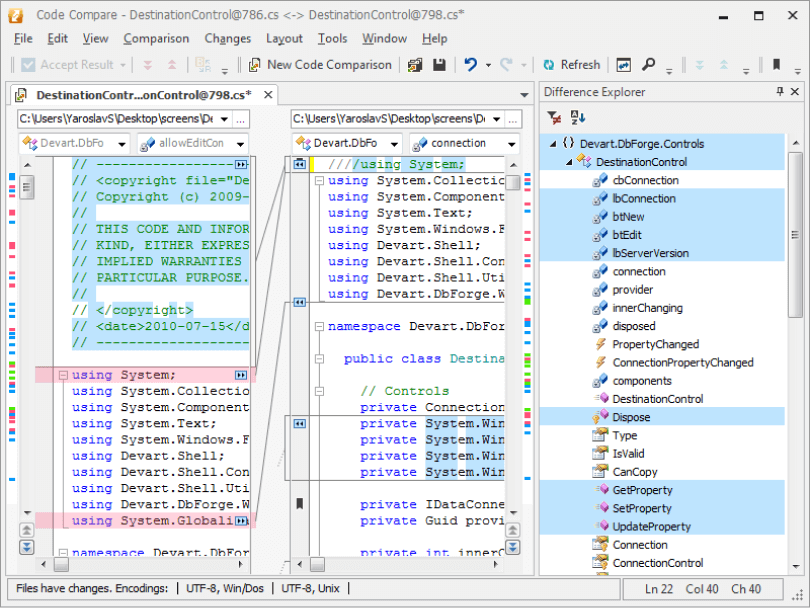 Devart Semantic Source Code Comparison