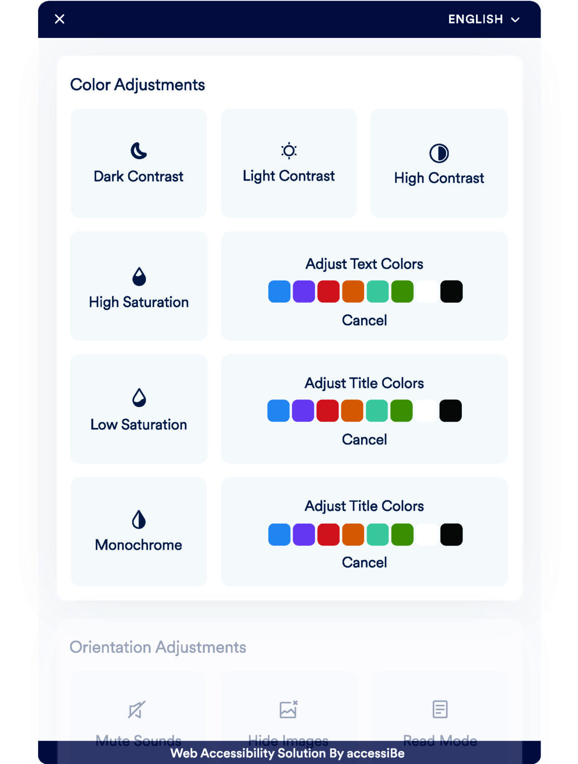 תוסף נגישות accessiBe display adjustments