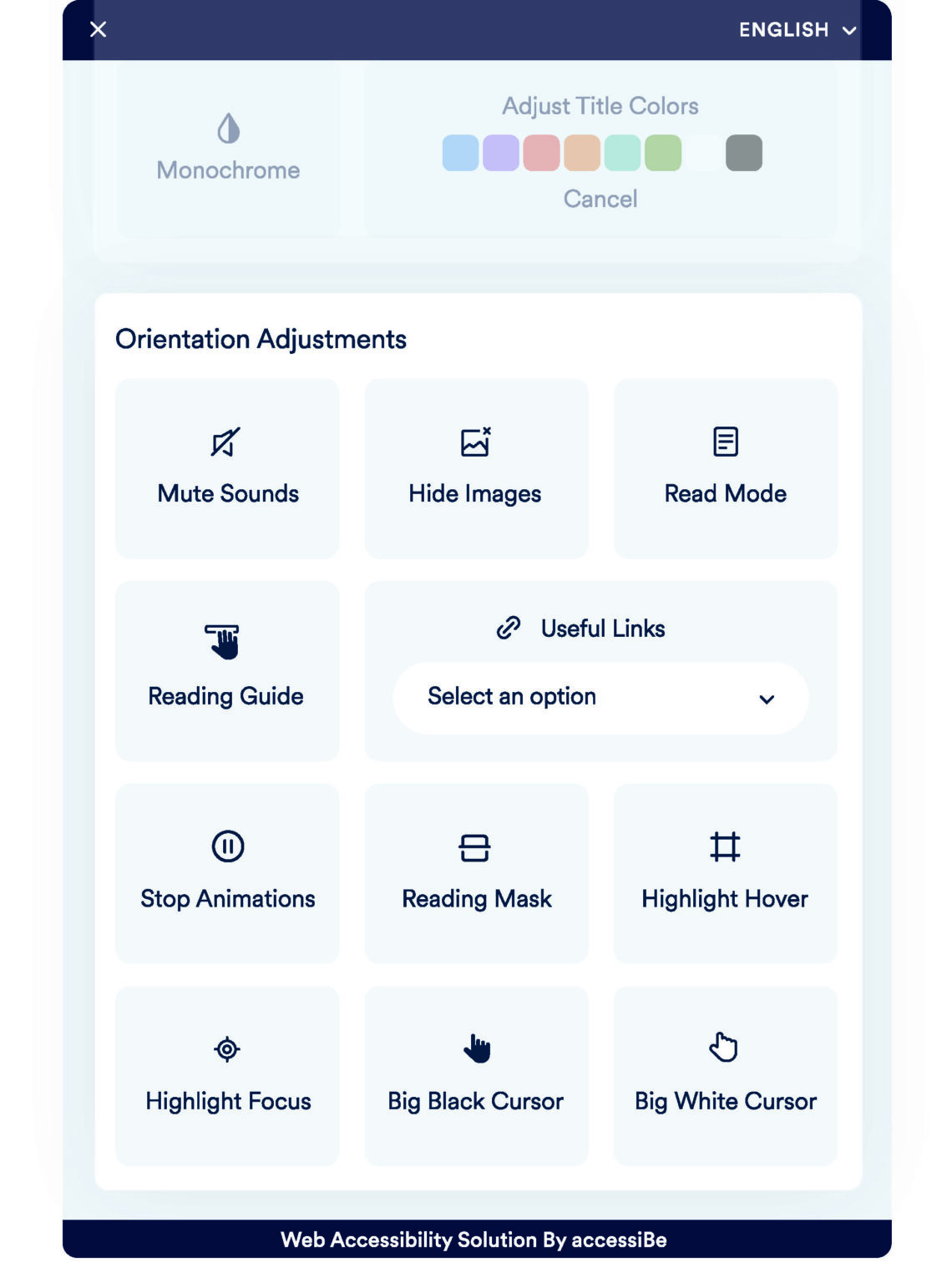 תוסף נגישות accessiBe orientation adjustments