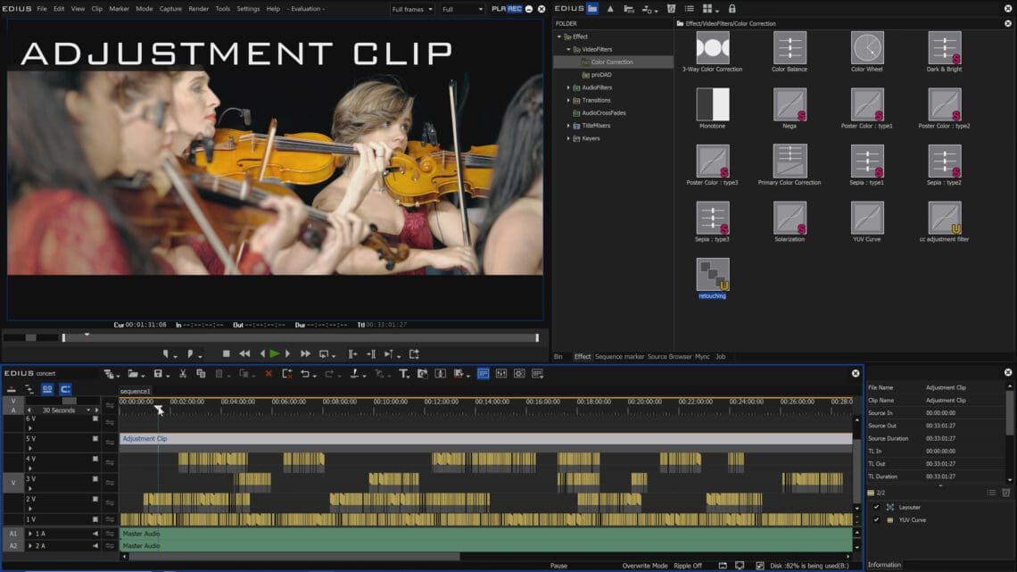 EDIUS Pro 11 Feature - Adjustment Clip