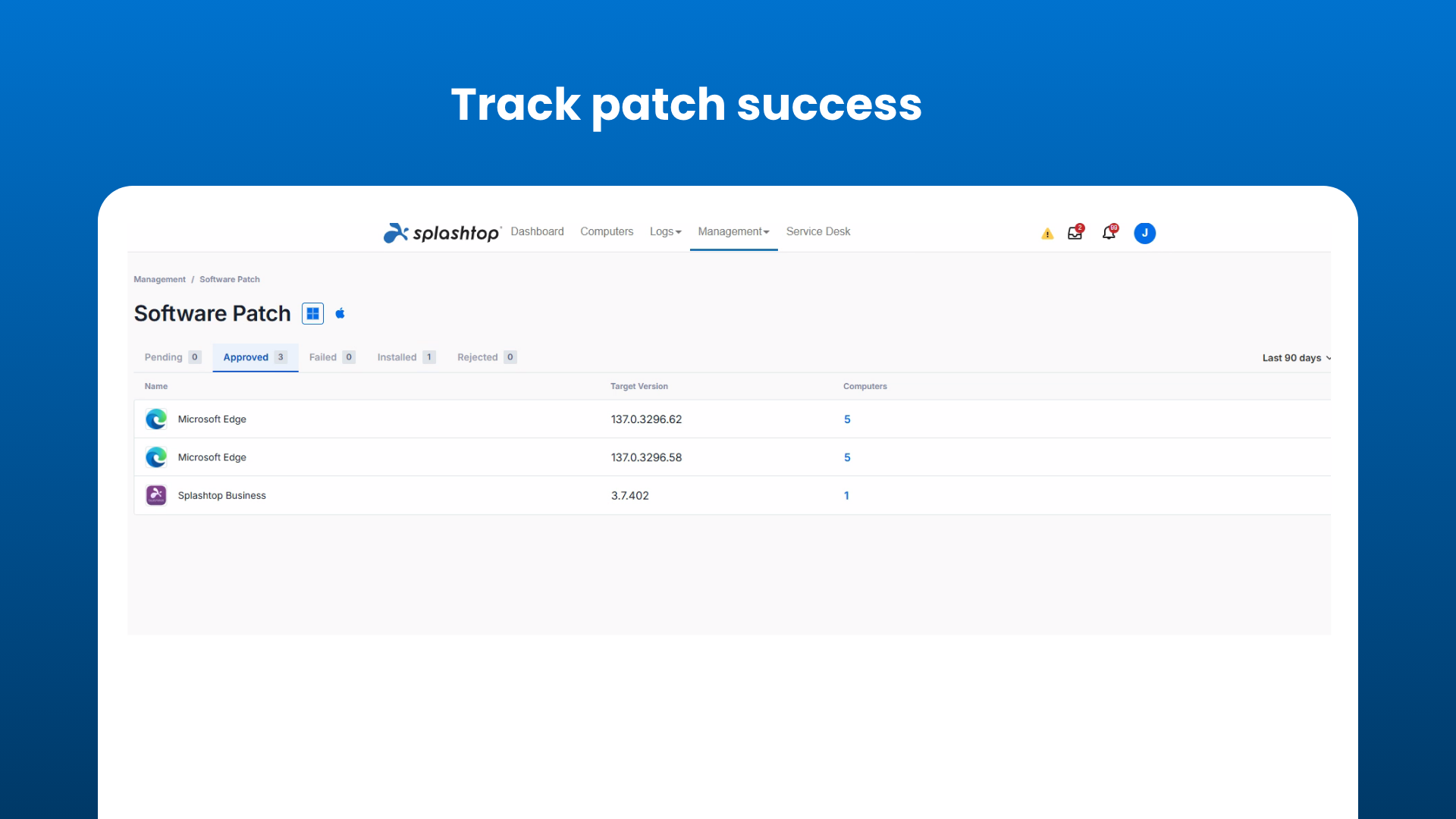 Splashtop AEM Track-Patch-Success