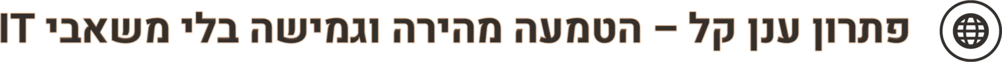 פתרון ענן קל – הטמעה מהירה וגמישה בלי משאבי IT