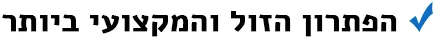 הפתרון הזול והמקצועי ביותר