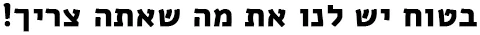 בטוח יש לנו את מה שאתה צריך